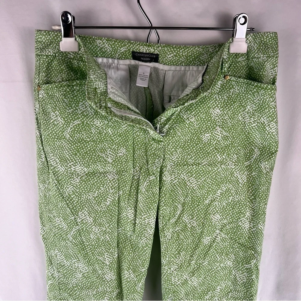 Charter Club Modern - Women’s Pants - Size 6 - Green and White Pattern - Picture 10 of 10